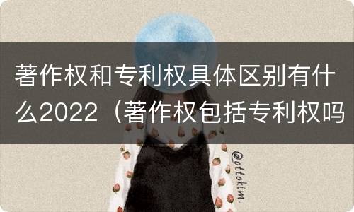 著作权和专利权具体区别有什么2022（著作权包括专利权吗）