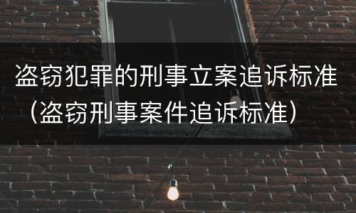 盗窃犯罪的刑事立案追诉标准（盗窃刑事案件追诉标准）