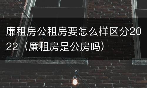 廉租房公租房要怎么样区分2022（廉租房是公房吗）