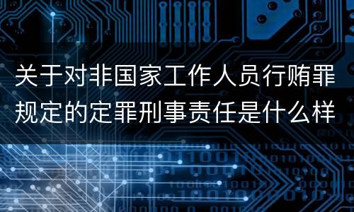 关于对非国家工作人员行贿罪规定的定罪刑事责任是什么样的