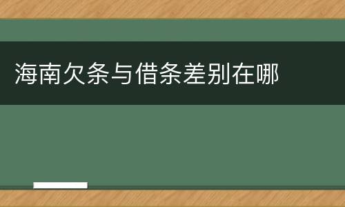 海南欠条与借条差别在哪