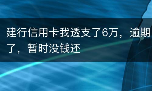 建行信用卡我透支了6万，逾期了，暂时没钱还