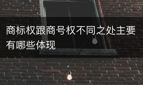 商标权跟商号权不同之处主要有哪些体现