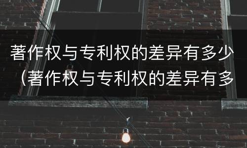 著作权与专利权的差异有多少（著作权与专利权的差异有多少种类）
