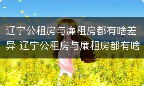 辽宁公租房与廉租房都有啥差异 辽宁公租房与廉租房都有啥差异吗