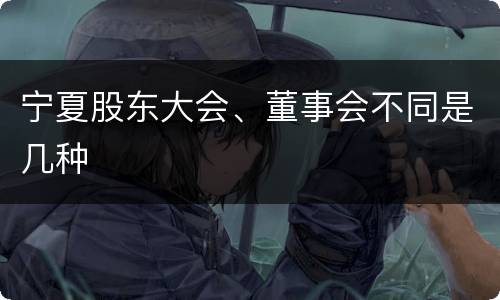 宁夏股东大会、董事会不同是几种