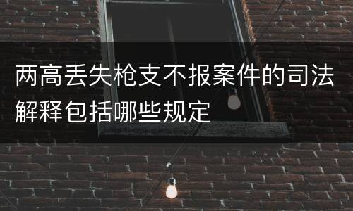 两高丢失枪支不报案件的司法解释包括哪些规定