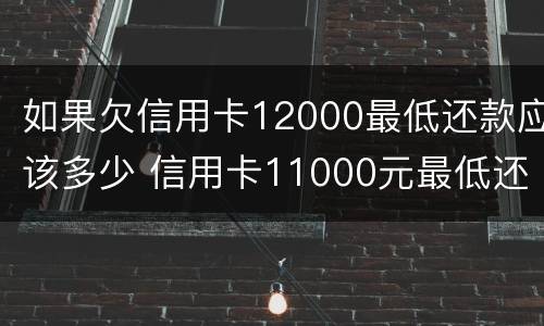 如果欠信用卡12000最低还款应该多少 信用卡11000元最低还款