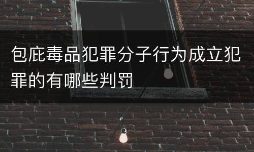 包庇毒品犯罪分子行为成立犯罪的有哪些判罚