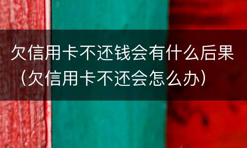 欠信用卡不还钱会有什么后果（欠信用卡不还会怎么办）