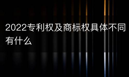 2022专利权及商标权具体不同有什么