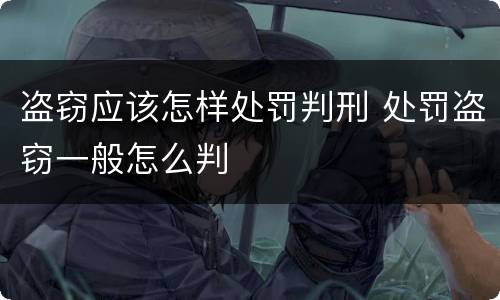 盗窃应该怎样处罚判刑 处罚盗窃一般怎么判