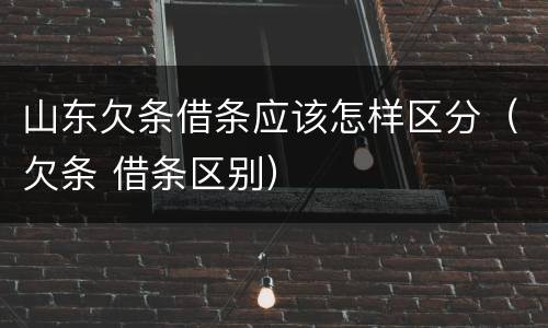 山东欠条借条应该怎样区分（欠条 借条区别）