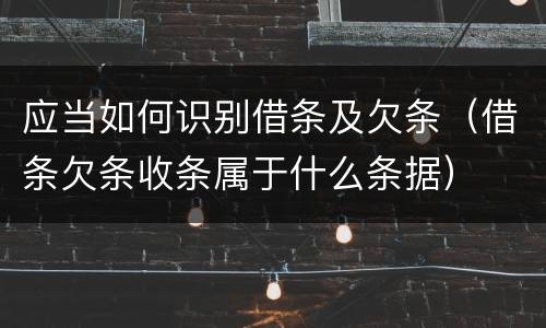 应当如何识别借条及欠条（借条欠条收条属于什么条据）
