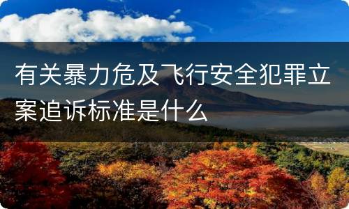 有关暴力危及飞行安全犯罪立案追诉标准是什么