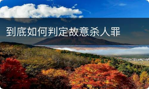 到底如何判定故意杀人罪