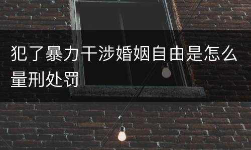 犯了暴力干涉婚姻自由是怎么量刑处罚
