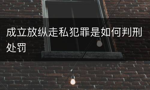 成立放纵走私犯罪是如何判刑处罚