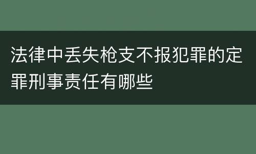 法律中丢失枪支不报犯罪的定罪刑事责任有哪些