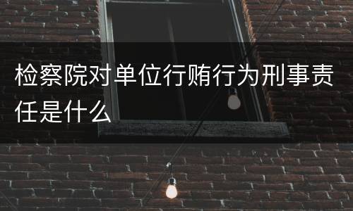 检察院对单位行贿行为刑事责任是什么