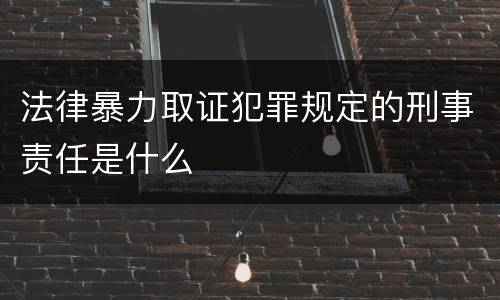 法律暴力取证犯罪规定的刑事责任是什么