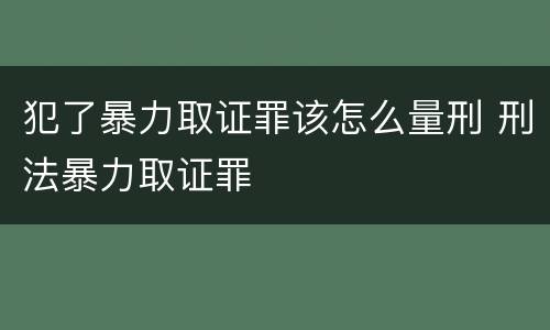 犯了暴力取证罪该怎么量刑 刑法暴力取证罪