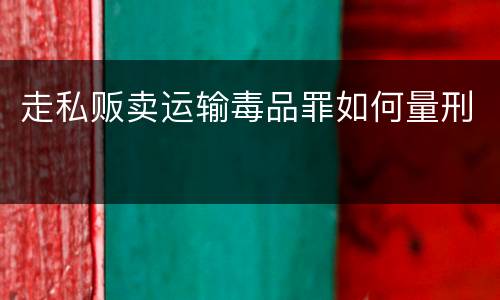 走私贩卖运输毒品罪如何量刑