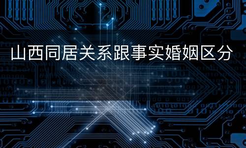 山西同居关系跟事实婚姻区分