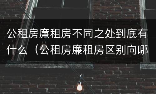 公租房廉租房不同之处到底有什么（公租房廉租房区别向哪儿申请）