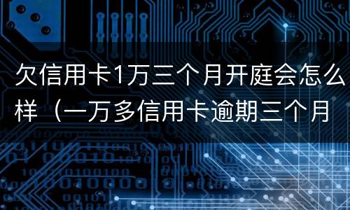 欠信用卡1万三个月开庭会怎么样（一万多信用卡逾期三个月后起诉会坐牢吗）