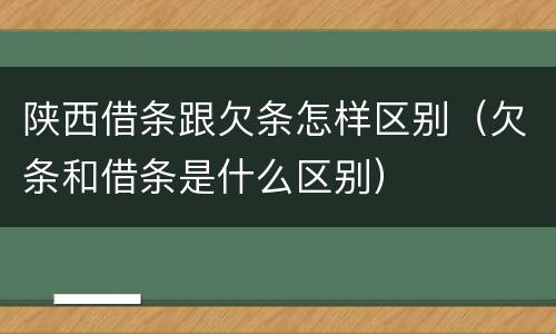 陕西借条跟欠条怎样区别（欠条和借条是什么区别）