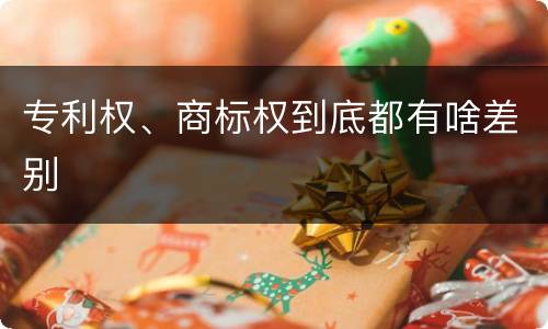 专利权、商标权到底都有啥差别