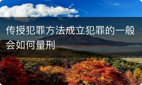 传授犯罪方法成立犯罪的一般会如何量刑