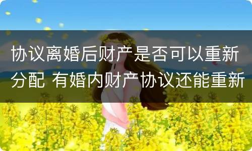 协议离婚后财产是否可以重新分配 有婚内财产协议还能重新分配财产吗