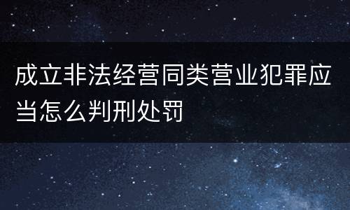 成立非法经营同类营业犯罪应当怎么判刑处罚