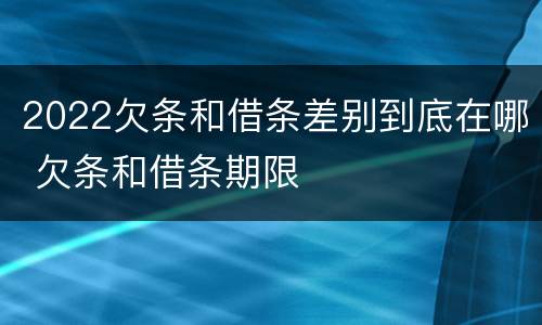 2022欠条和借条差别到底在哪 欠条和借条期限