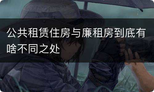 公共租赁住房与廉租房到底有啥不同之处