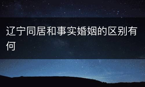 辽宁同居和事实婚姻的区别有何