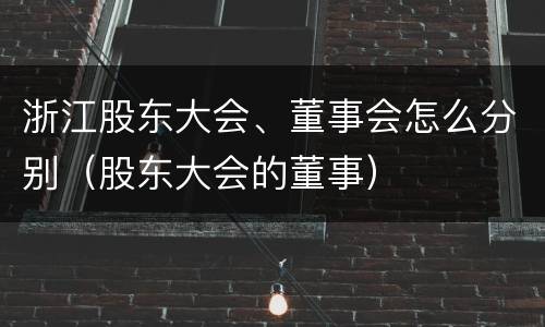 浙江股东大会、董事会怎么分别（股东大会的董事）