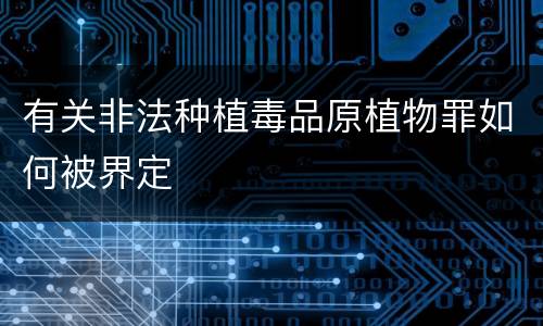 有关非法种植毒品原植物罪如何被界定