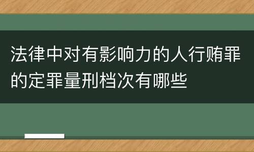 法律中对有影响力的人行贿罪的定罪量刑档次有哪些