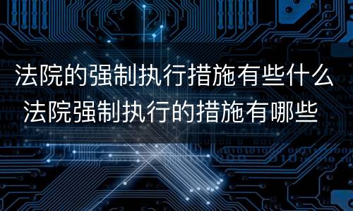 法院的强制执行措施有些什么 法院强制执行的措施有哪些