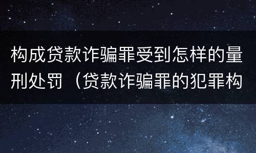 构成贷款诈骗罪受到怎样的量刑处罚（贷款诈骗罪的犯罪构成）