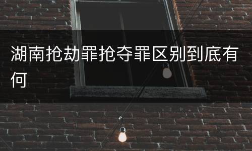 湖南抢劫罪抢夺罪区别到底有何