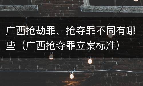 广西抢劫罪、抢夺罪不同有哪些（广西抢夺罪立案标准）