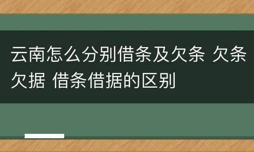 云南怎么分别借条及欠条 欠条欠据 借条借据的区别