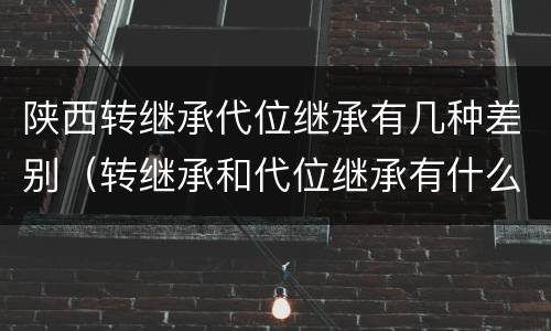 陕西转继承代位继承有几种差别（转继承和代位继承有什么区别）