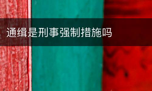 通缉是刑事强制措施吗