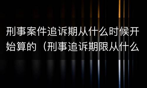 刑事案件追诉期从什么时候开始算的（刑事追诉期限从什么时候开始算起）
