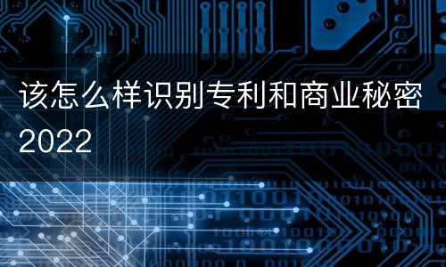 该怎么样识别专利和商业秘密2022